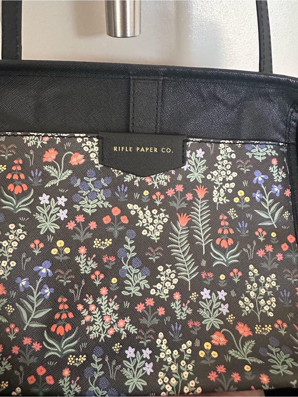 Rifle Paper Black Floral Print Black Tote Bag - Everyday Carry - Picture 3 of 6